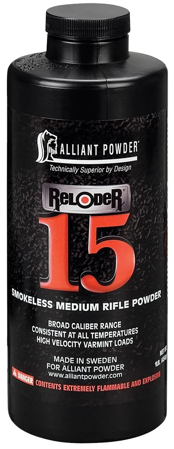 Alliant Reloder 15 Smokeless Powder 1 lb. - High Velocity Varmint Load Performer in All Temperatures