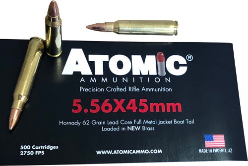 Atomic 858767004898 5.56x45 62GR FMJ 500RD Bulk Ammo - Atomic Ammunition - 5.56 NATO