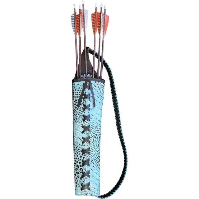 Neet Alligator Embossed Leather Quiver 08700 RH Turquoise 18.5 In - Neet