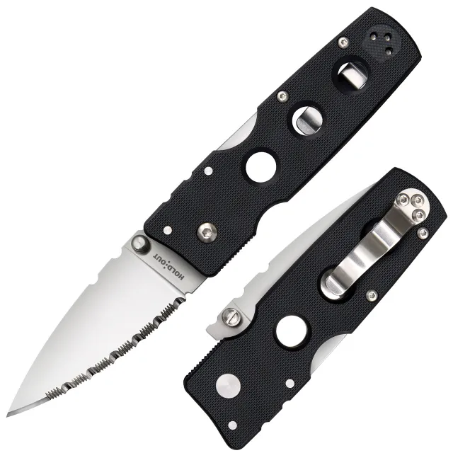 Cold Steel Hold Out Serrated S35VN Satin Folding EDC Knife - Cold Steel