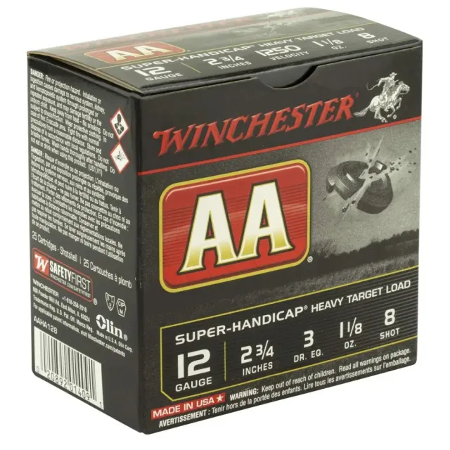 Winchester AAHA128 12 Gauge 2.75 in 1 1/8 oz 8 Shot 1250 fps 25 Rounds - Winchester