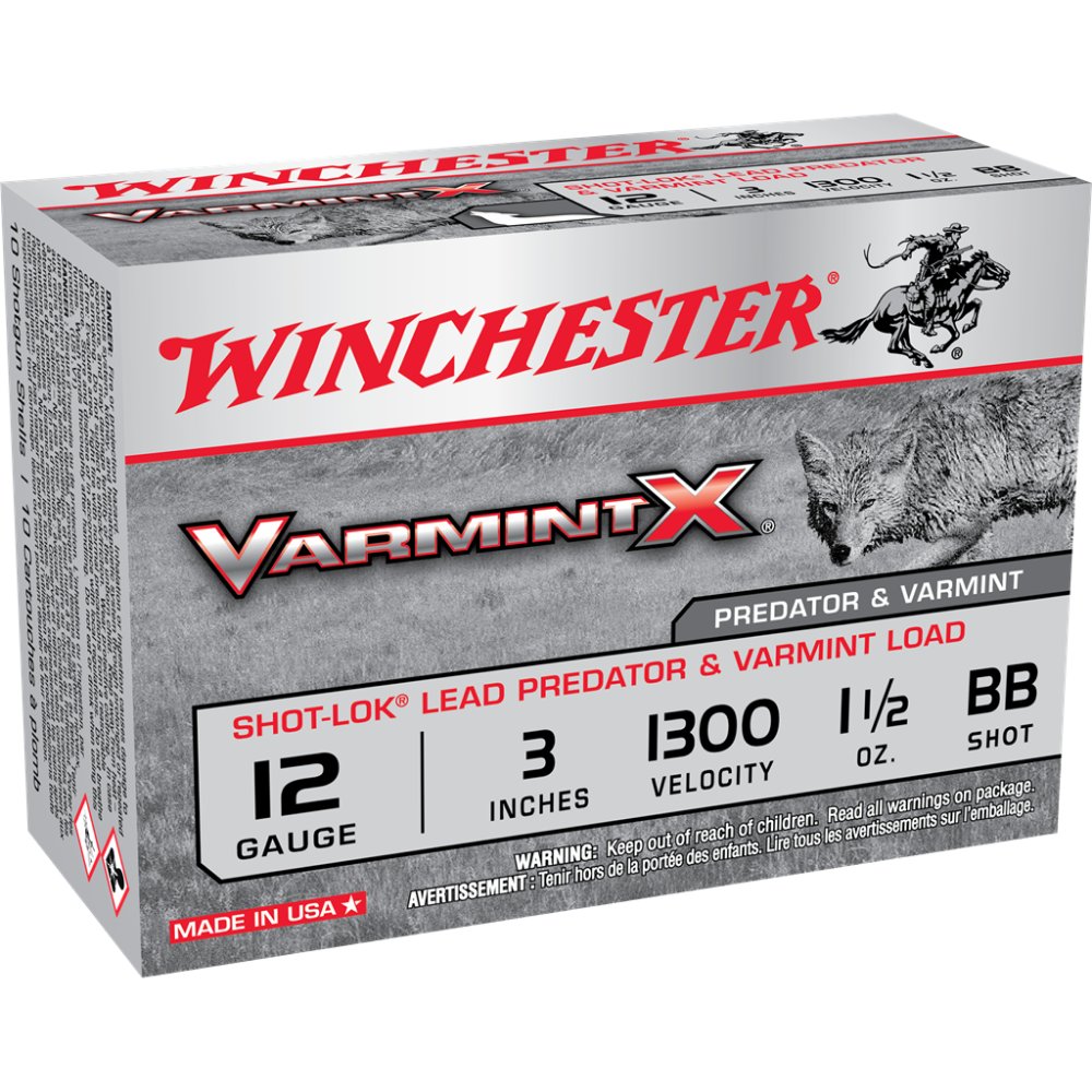 Winchester Ammo X123VBB Varmint X Shot-Lok 12 Gauge 3" 1 1/2 oz BB Shot 10 Per Box/10 Cs - Winchester - 12GA