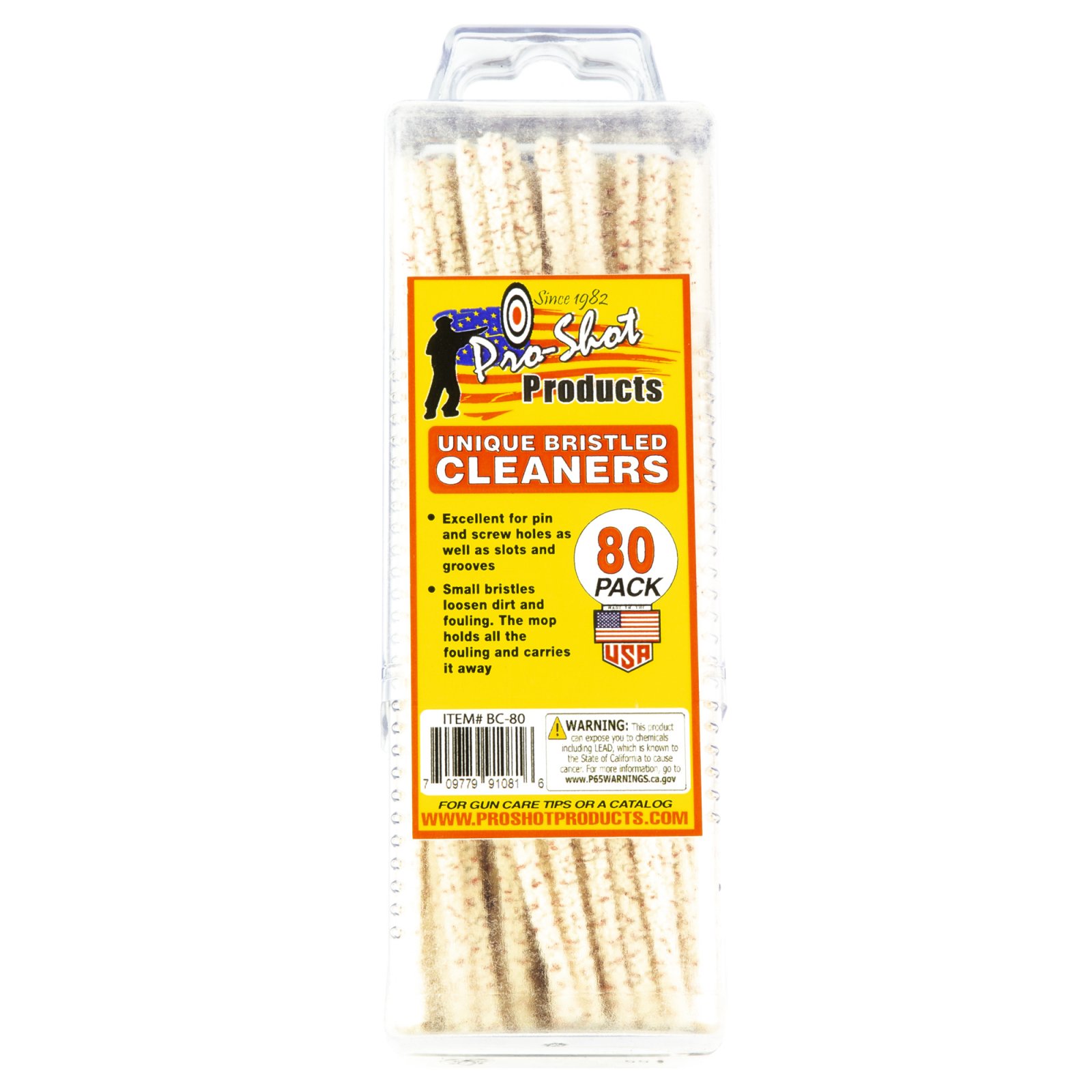 Buy Pro-Shot Brush Bristled Cleaners 6" Cotton/Bronze Bristles 80 Pk online