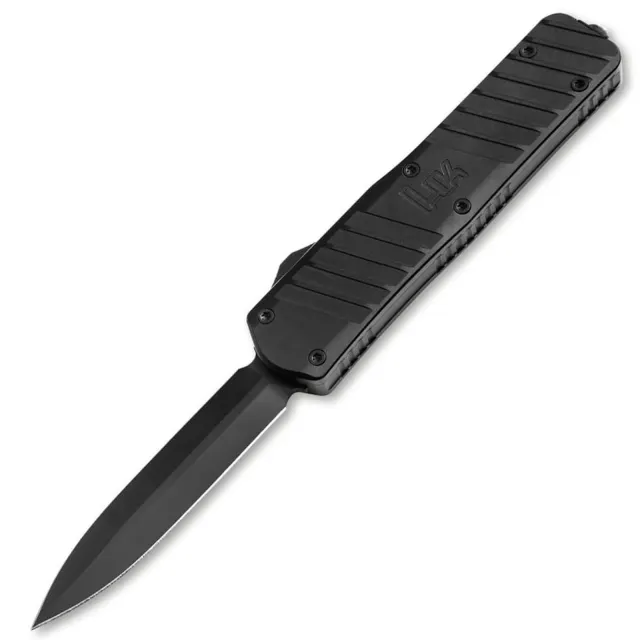Boker H&K SP02 Double-Edge Plain Black Blade Aluminum Handle - Boker