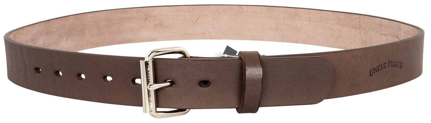 Uncle Mike's Dark Brown Leather Duty Belt, Unisex, Adjustable, 46/50 Size - UNC-LEATHER