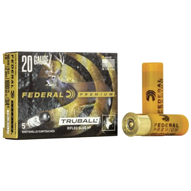 Federal PB203 RS 20 Gauge 2.75 in 3/4 oz TruBall Hollow Point 5 Rounds - Federal Premium Ammunition - 20 Gauge
