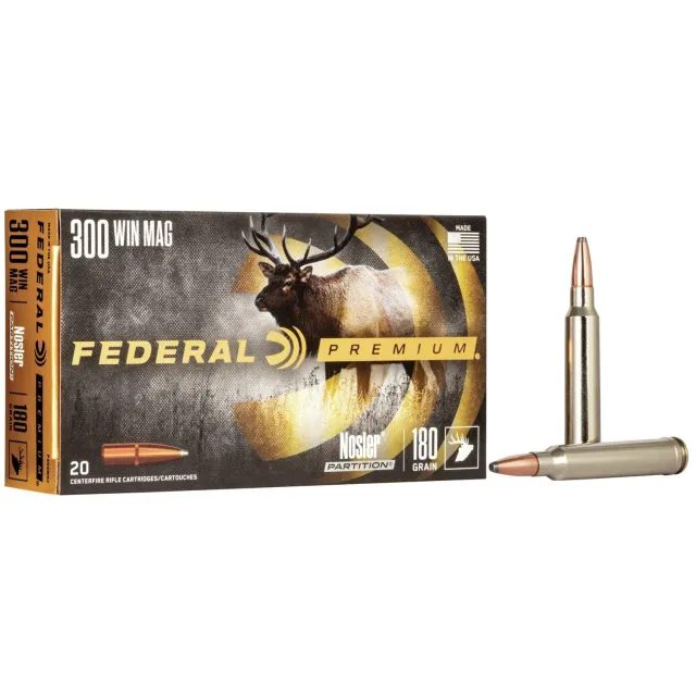 Federal P300WD2 300 Win Magnum 180 Grain Nosler Partition 20 Rounds