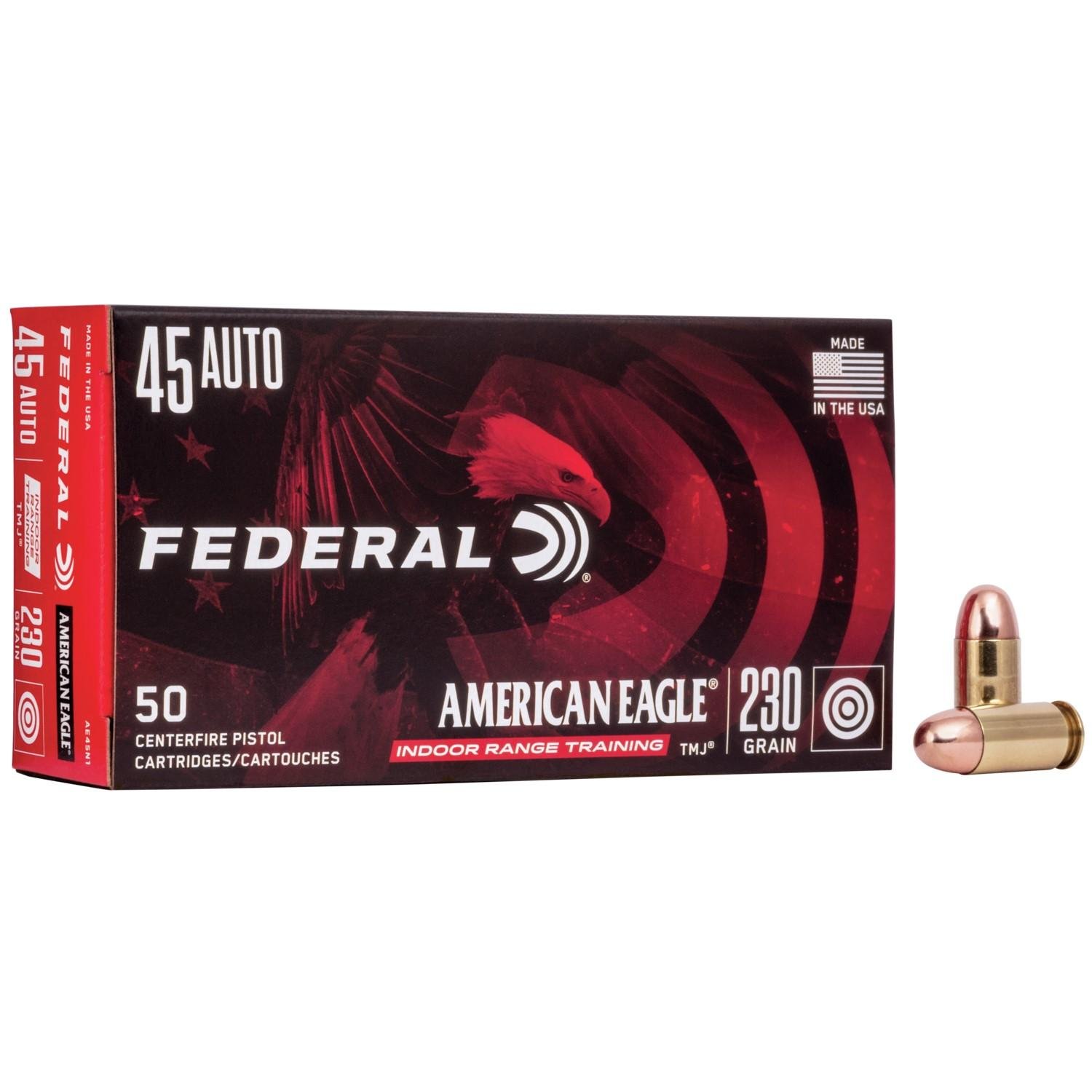 Federal AE45N1 45 ACP 230 Grain Total Metal Jacket 50 Rounds per Box - Federal Premium Ammunition - 45 ACP
