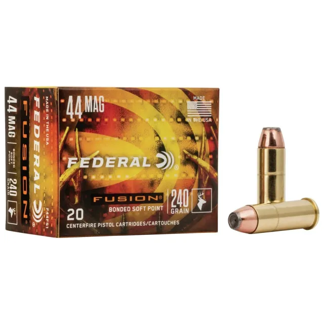 Federal F44FS1 Fusion Handgun 44 Rem Mag 240 Grain 20 Rounds Box - Federal Premium Ammunition - 44 Rem Mag