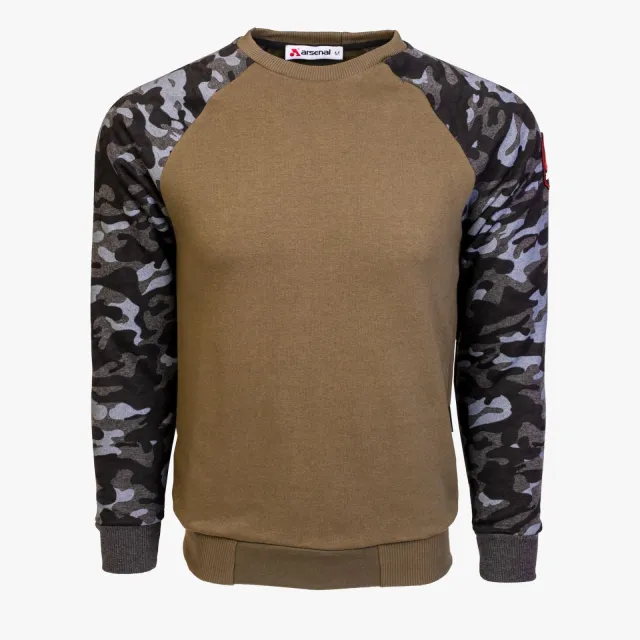 Arsenal X-Large Khaki / Black Camo Cotton-Poly Standard Fit Pullover Sweater - Arsenal