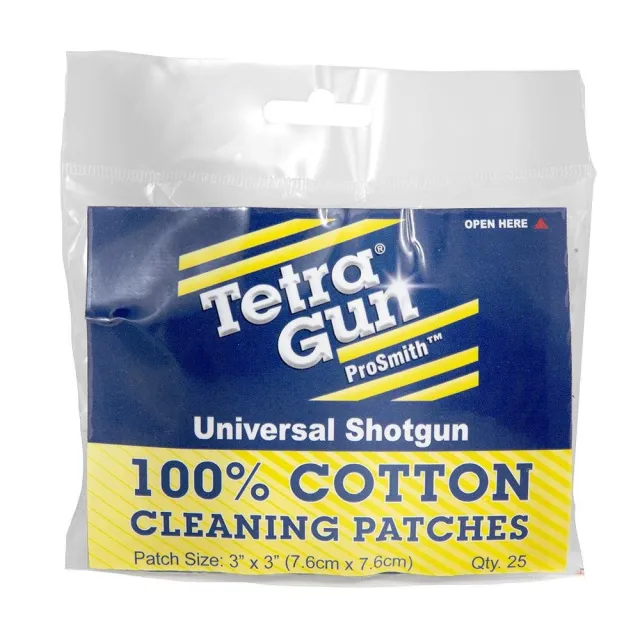 Tetra Gun 1130C Premium Cotton Flannel, Universal Shotgun Cleaning Patches, 150 Pack, Durable & Absorbent