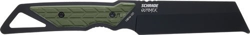 Buy Schrade Outback Cleaver 3.6 In AUS-8 Fixed Blade Black Green Handle online