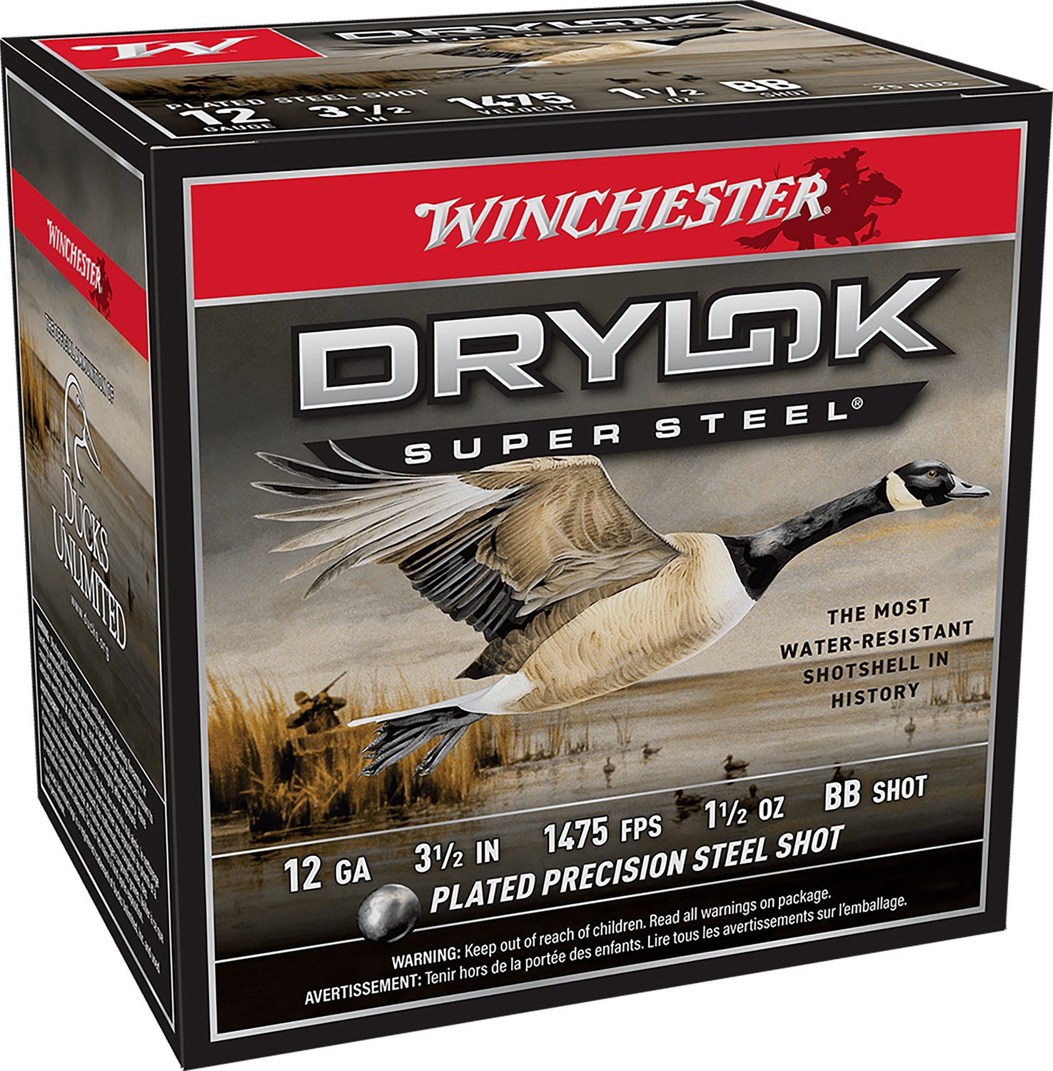 Winchester Ammo SSH12LHBB DryLock Super High Velocity 12 Gauge 3.50" 1 1/2 oz 1475 fps BB Shot 25 Bx/10 Cs - Winchester - 12 Gauge