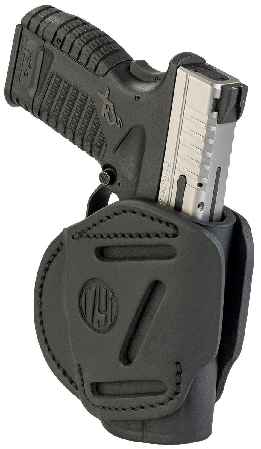 1791 Gunleather 3WH-4-SBL-A 3-Way Holster Stealth Black Size 4 Ambidextrous - 1791 Gunleather