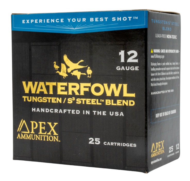 Apex WS3-275 Waterfowl TSS/S3 12ga 3" 1-5/16oz #2/#7.5 25rd Ammo - Apex Tactical Specialties