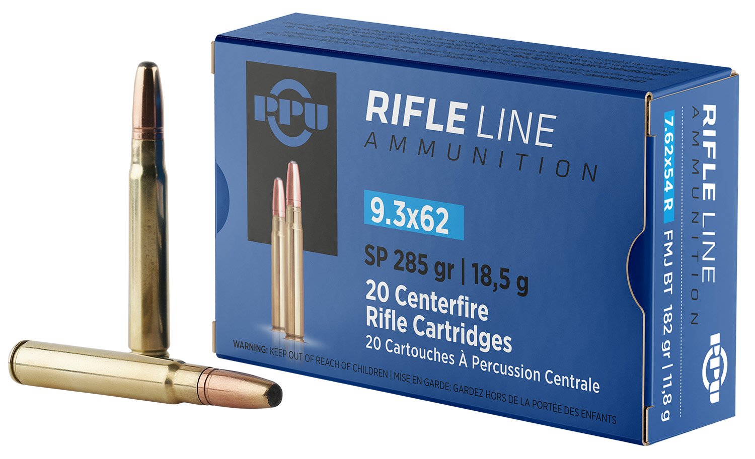 Prvi Partizan PP9362 9.3x62mm 285gr Soft Point Rifle Ammo 20 Rounds - Prvi Partizan - 9.3mmX62 Mauser