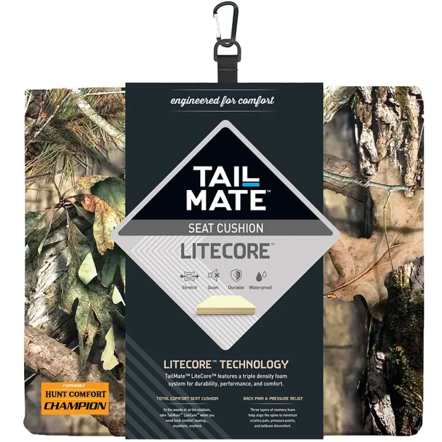 TMSC20 Tail Mate LiteCore Seat Cushion 14"x16"x2.5" Mossy Oak - Tail Mate