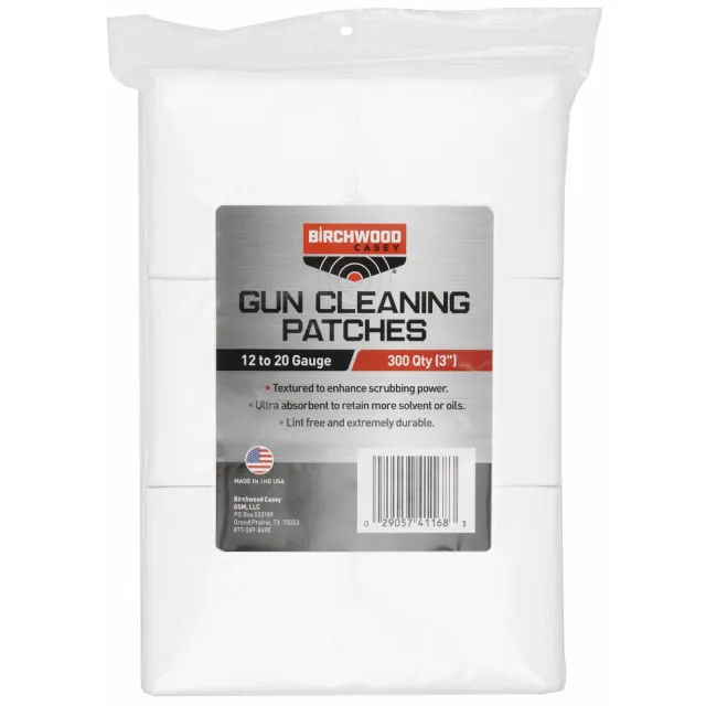 Birchwood Casey Cloth Patch 3" Square 300 Pack 41168 - Birchwood Casey - 3"
