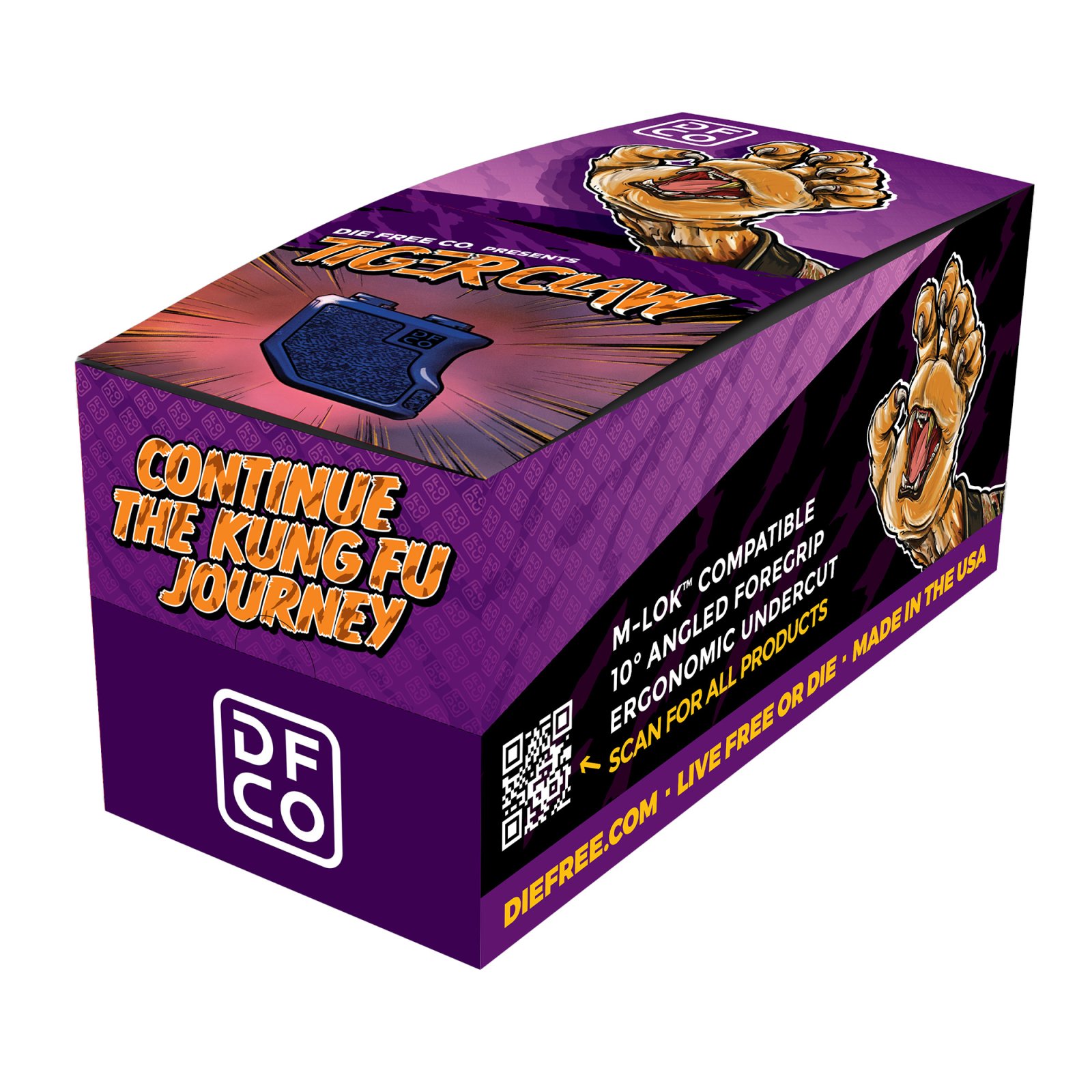 Die Free Co Tiger Claw Grip Fits AR-15/AR-10 Black Display Carton Includes - Die Free Co