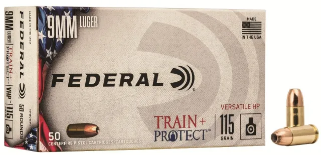 Federal TP9VHP1 Train + Protect 9mm 115gr VHP Ammo 50 Rounds/Box