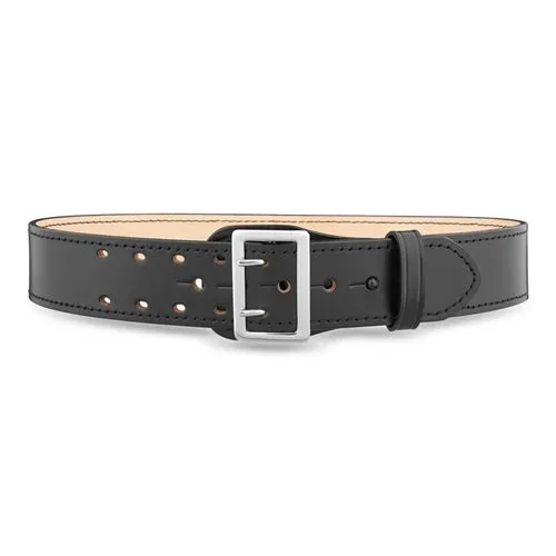 Dutyman Sam Browne 2-1/4In Plain Leather 2-Row Stitch Nickel Buckle