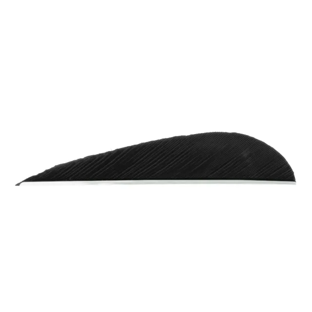 Trueflight 1208 Parabolic Feathers Black 3" LW 100 Pack - Trueflight