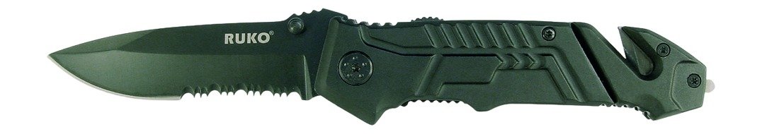 RUKO RUK0144S 440A 3.25 Inch Black Rubber Folding Knife - RUKO