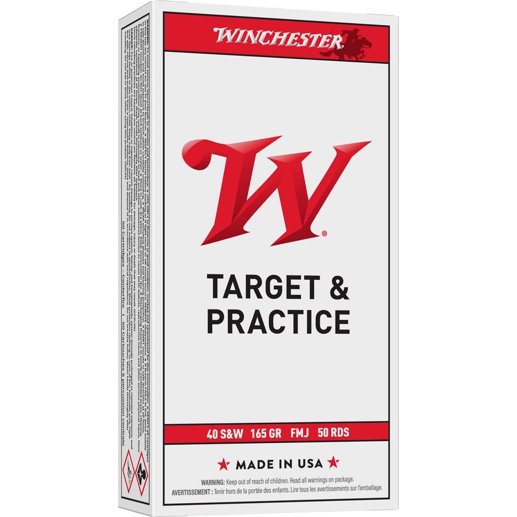 Winchester Ammo USA40SW Target 40 S&W 165 gr FMJFN 50 Per Box/ 10 Cs - Winchester - 40 S&W