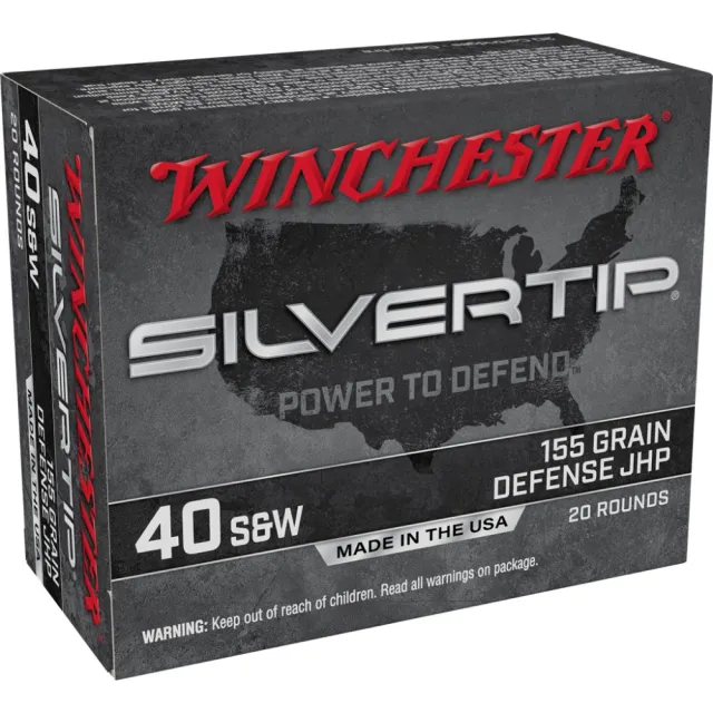 Winchester Ammo W40SWST Silvertip Defense 40 S&W 155 gr Jacket Hollow Point 20 Per Box - Winchester - 40 S&W