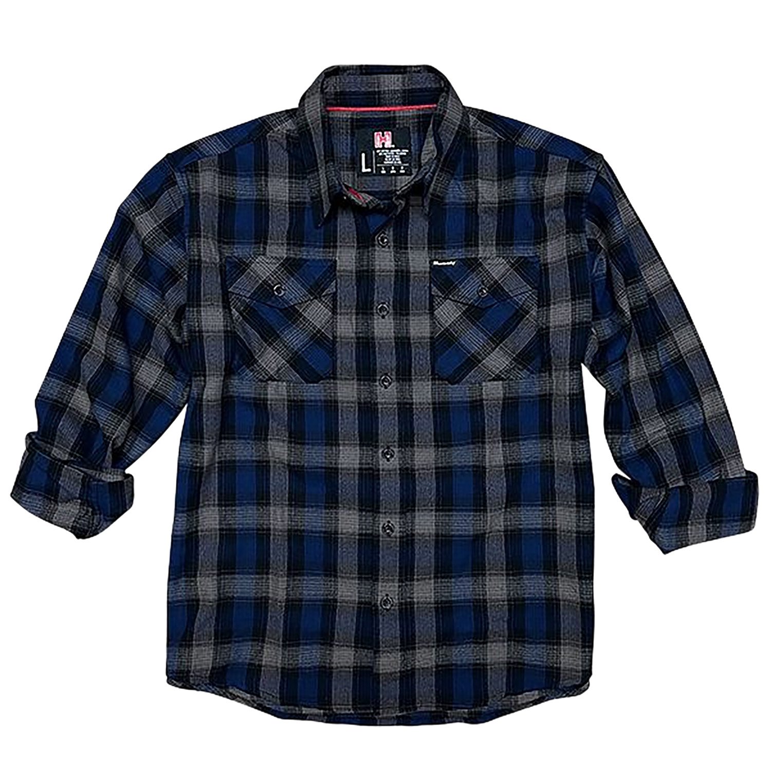 Hornady 32206 Flannel Shirt 3XL Navy/Black/Gray Cotton/Polyester - HDESIGN