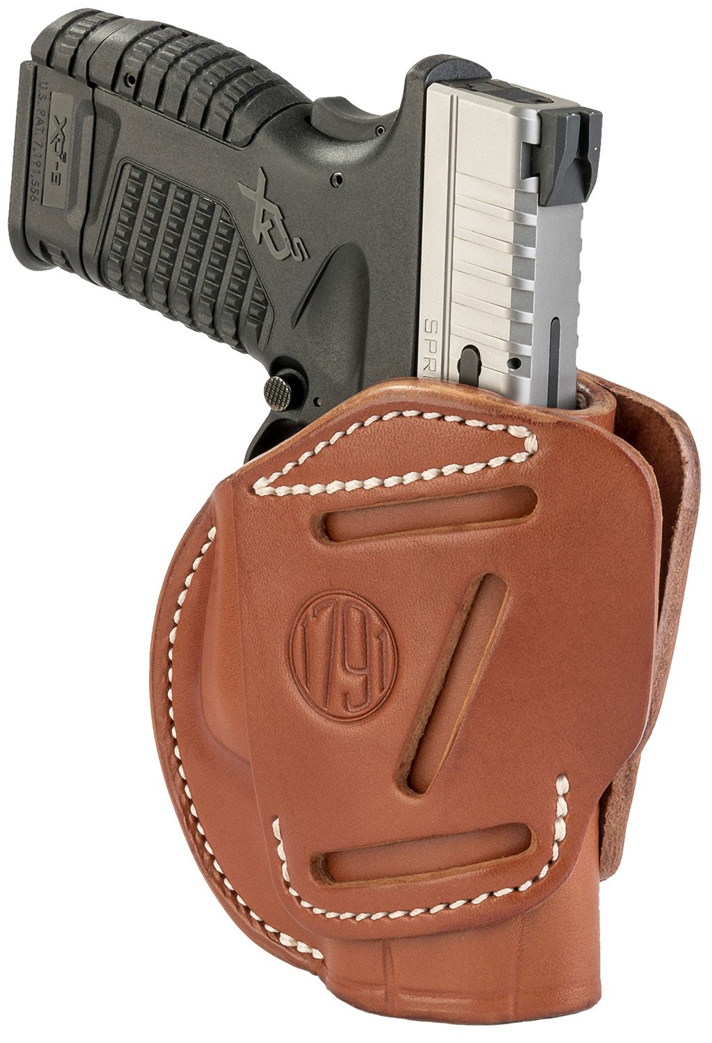1791 Gunleather 3WH-4-CBR-A 3-Way Holster Brown Size 4 Ambidextrous - 1791 Gunleather