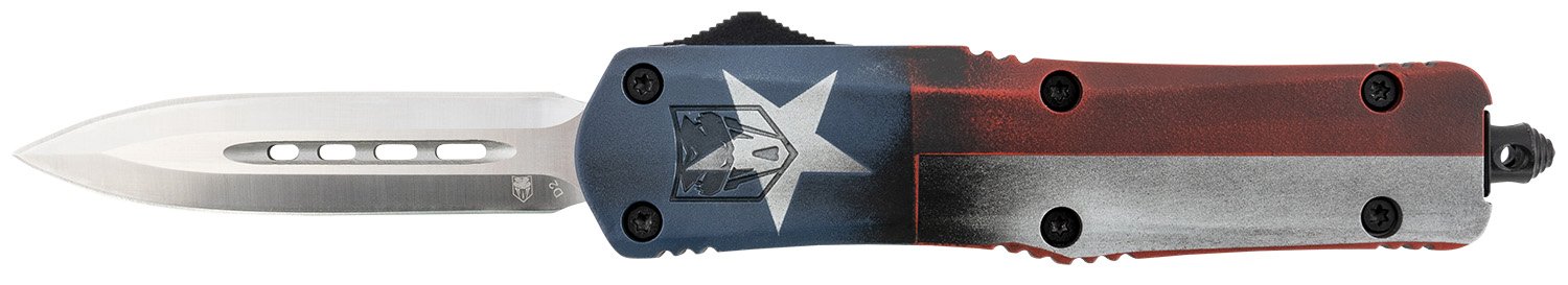 CobraTec MCTXFS3DAGNS FS-3 Texas Flag 3" D2 Steel OTF Dagger Knife - CobraTec Knives