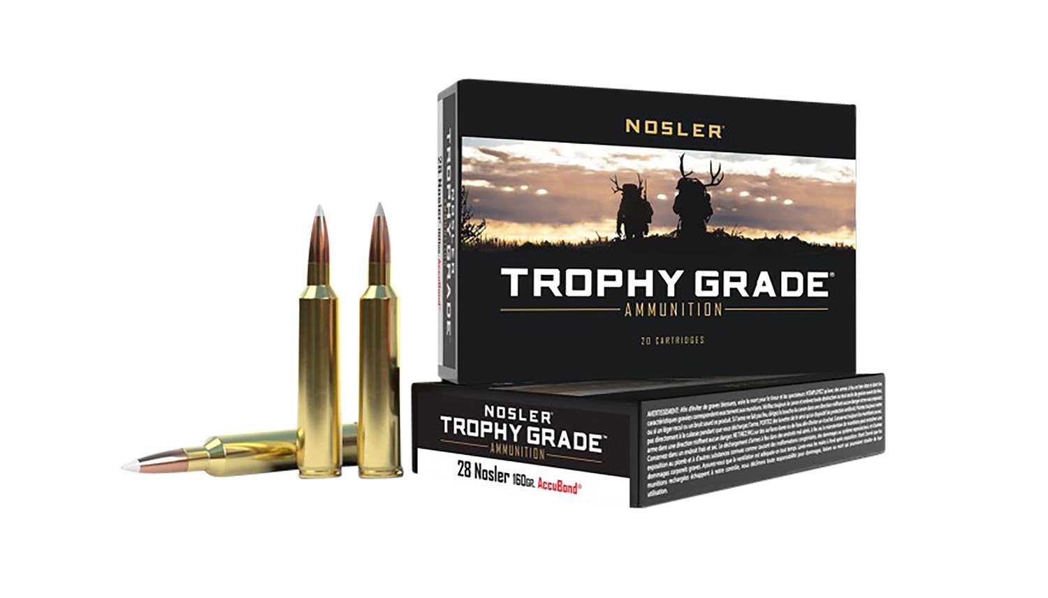 Nosler Trophy Grade .28 Nosler 160 gr. AccuBond Rifle Ammo 20 rd. - Nosler - 28 Nosler