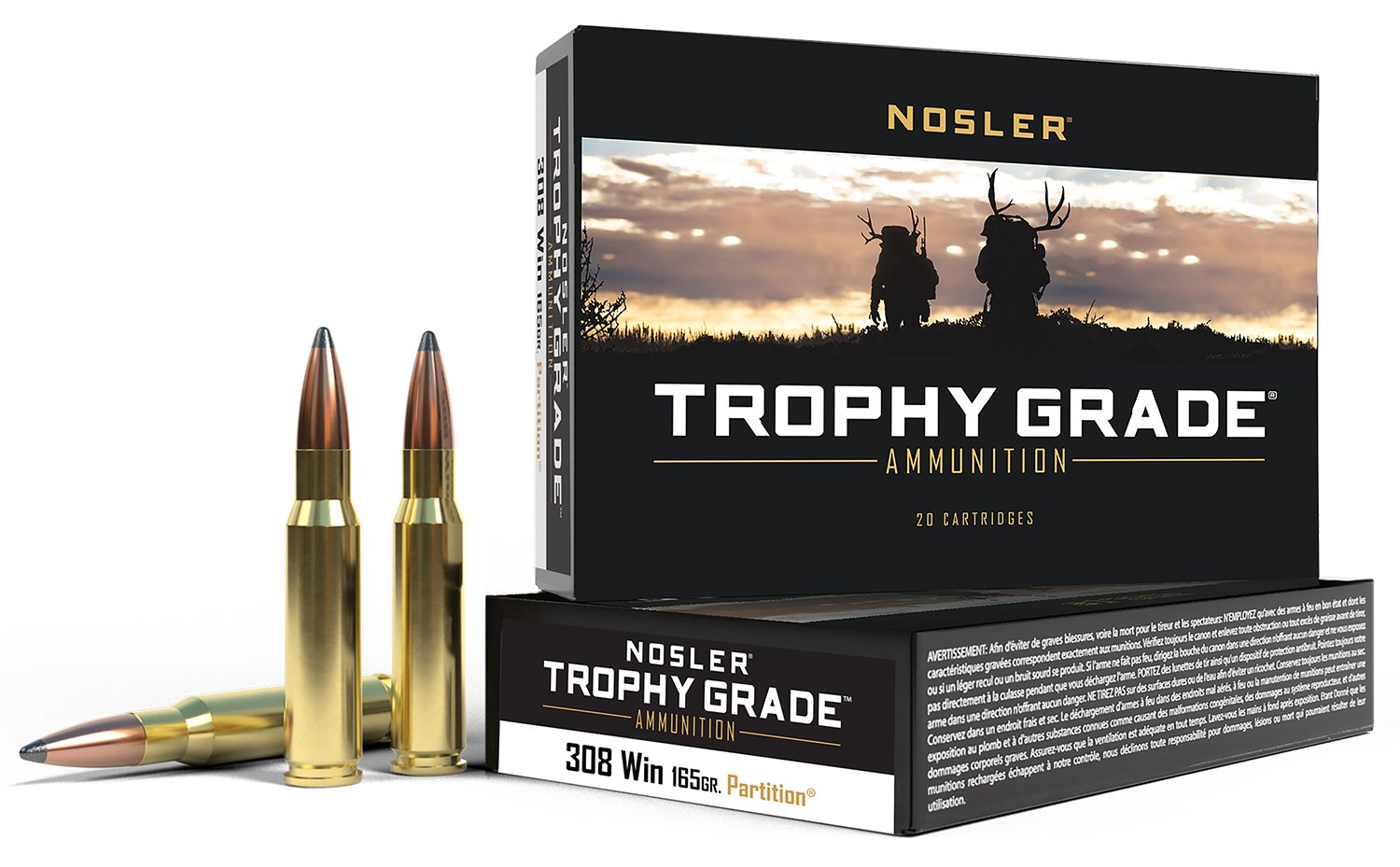 Buy Nosler Trophy Grade 308 Win 165 Grain PT SP 20 Rounds 60053 online