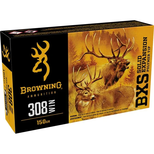 Browning BXS 150gr .308 Win Solid Expansion Polymer Tip Ammo - Winchester - 308 WINCHESTER