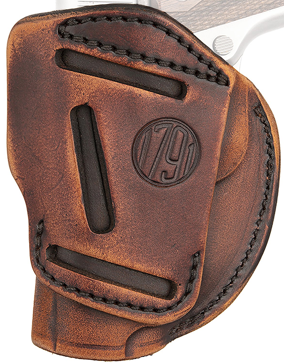 1791 Gunleather 4WH-1-VTG-R 4-Way Holster Vintage Brown RH Size 1 - 1791 Gunleather