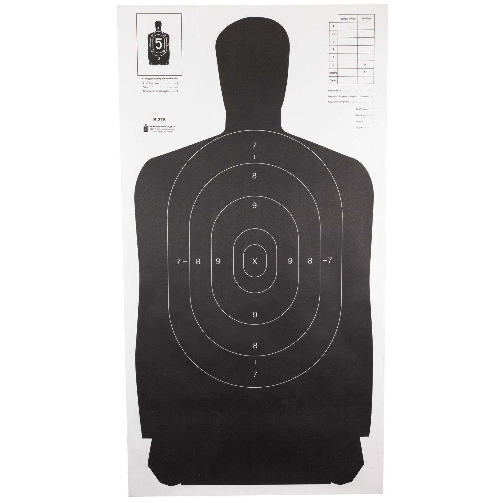 Buy Action Target B27SBLACK100 Silhouette Target 23"x45" Black 100 Pack online