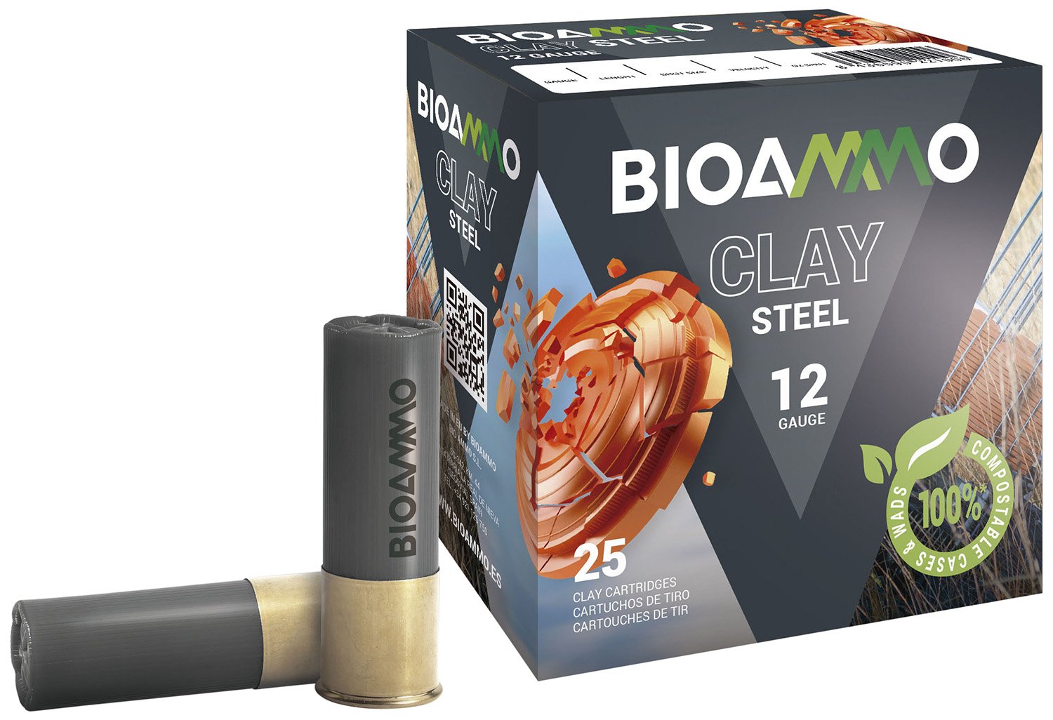 Bioammo BRS2470 Rex Steel 12Ga 2.75" 7/8oz #7 Shot 25/Box 1325fps - BIOAMMO - 12 Gauge 2.75"