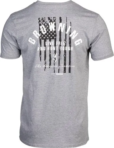Browning Hunt Tough SS T-Shirt, Heather Gray 5010156905 - Browning