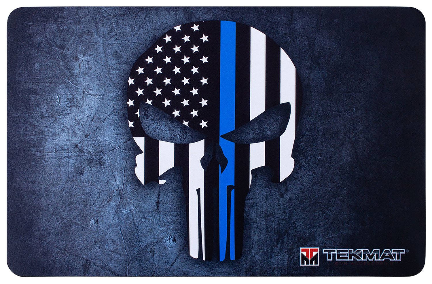 Buy TekMat TEKR17PUNISHERBL Punisher Blue Line Cleaning Mat Black/White/Blue Rubber 11"x17" Blue Line Punisher Skull online