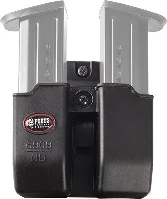 Fobus 6909NDBH Double Mag Pouch Black Polymer Paddle 9mm/.40