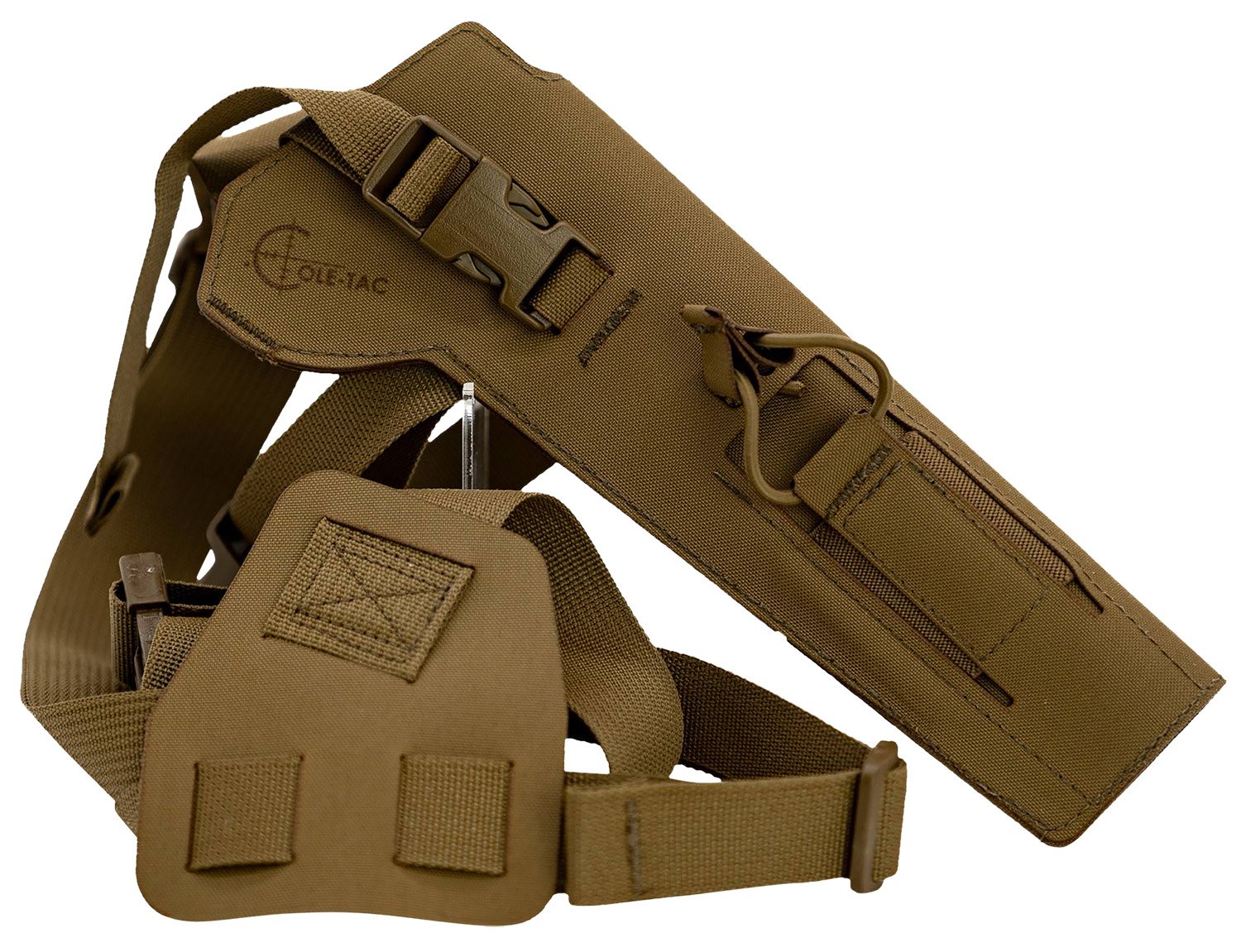 Cole-Tac VW202 Varmint Wrangler Pistol Holder Chest Coyote Brown Left Hand - Cole-Tac