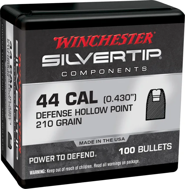 Winchester WB44ST210X Centerfire Handgun Reloading Bullets .430 210 gr Silvertip Hollow Point