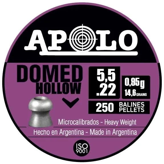 Hatsan Apolo Domed Hollow Air Rifle Pellets 22 Cal 14.6 gr 250/ct - Hatsan - .22