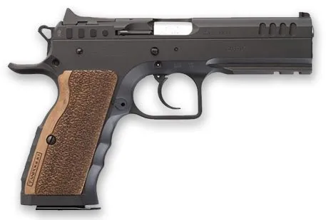Tanfoglio TFSTOCKI9 Defiant Stock I 9mm 4.5" 16+1 Black Steel Wood Grip - Tanfoglio - 9mm