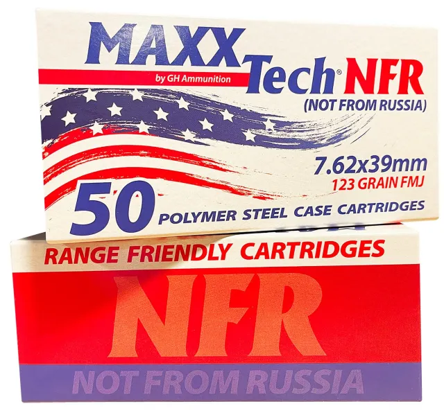 MaxxTech MTNFR762 NFR 7.62x39mm 123gr Full Metal Jacket 50 Per Box/10 Case - MaxxTech - 7.62x39