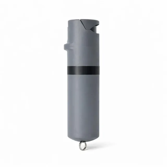 POM Industries PK-GRY-1.4 Pepper Spray Keychain Gray/Black 1.4% MC - POM Industries