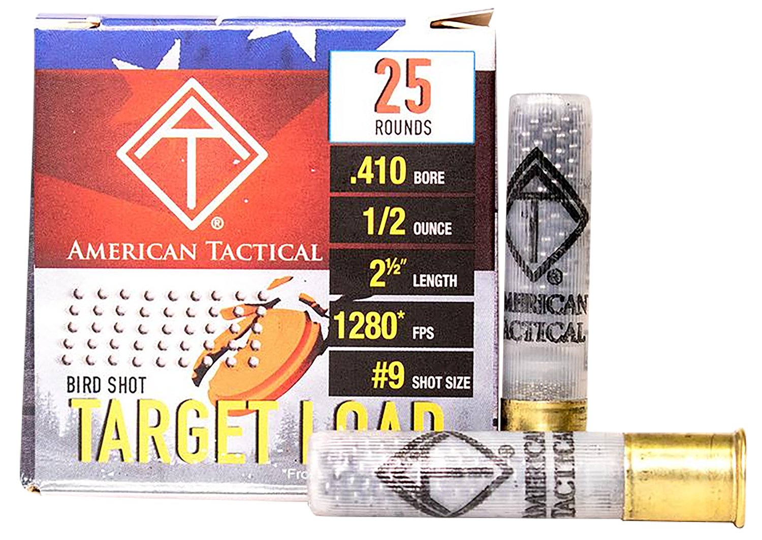 ATI ATIAC4109 Target Load 410Gauge 2.5" 1/2oz 9Shot 25 Per Box/10 Case - American Tactical Imports - 410 Gauge