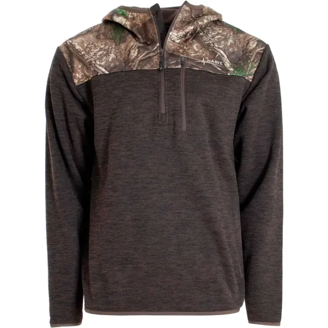Buy Habit Men's 1/4 Zip Hooded Fleece Pullover Realtree APX L online