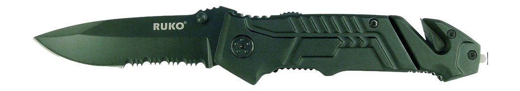 RUKO RUK0144S 440A Black Rubber Folding Knife 3.25 Inch - RUKO